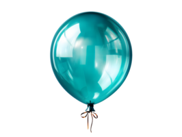 ai genererad blå helium ballong flytande på transparent bakgrund bakgrund. generativ ai png