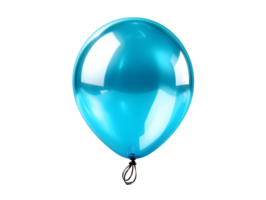 ai genererad blå helium ballong flytande på transparent bakgrund bakgrund. generativ ai png