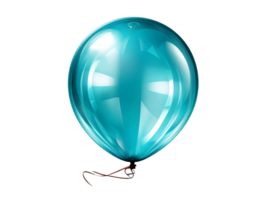 AI generated Blue Helium Balloon Floating on Transparent Background Background. Generative Ai png