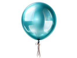 AI generated Blue Helium Balloon Floating on Transparent Background Background. Generative Ai png