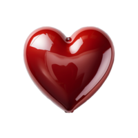 AI generated Red Heart Balloon Isolated on Transparent Background. Generative Ai png