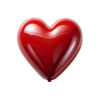 AI generated Red Heart Balloon Isolated on Transparent Background. Generative Ai png