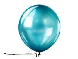 ai genererad blå helium ballong flytande på transparent bakgrund bakgrund. generativ ai png