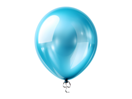 ai generado azul helio globo flotante en transparente antecedentes antecedentes. generativo ai png