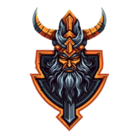 AI generated Strong Bearded Old King with Weapons Isolated on Transparent Background. Armored God Mascot Illustration for T-shirt Design. Generative Ai png