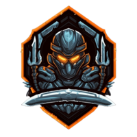 AI generated Warrior Mascot with Knife Isolated on transparen Background. Soldier Illustration for T-shirt Design. Generative Ai png