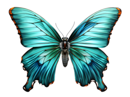 AI generated Close Up of a Beautiful and Multicolored Butterfly with Spread Wings Isolated on Transparent Background. Generative Ai png