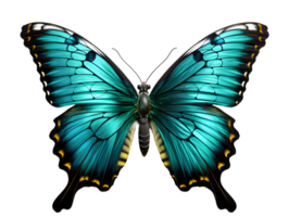 AI generated Close Up of a Beautiful and Multicolored Butterfly with Spread Wings Isolated on Transparent Background. Generative Ai png