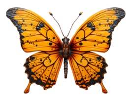 AI generated Close Up of a Beautiful and Multicolored Butterfly with Spread Wings Isolated on Transparent Background. Generative Ai png