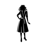 Vector silhouettes of business lady