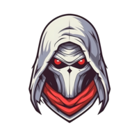 AI generated Assassin Skull Logo or Emblem Illustration Isolated on Transparent Background. Skull with Headscarf Illustration. Generative Ai png