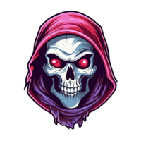 AI generated Assassin Skull Logo or Emblem Illustration Isolated on Transparent Background. Skull with Headscarf Illustration. Generative Ai png