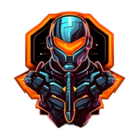 AI generated Futuristic Armored Soldier with Weapon Isolated on Transparent Background, can be used for T-shirt Design. Robotic Warrior Illustration. Generative Ai png