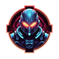 AI generated Futuristic Armored Soldier with Weapon Isolated on Transparent Background, can be used for T-shirt Design. Robotic Warrior Illustration. Generative Ai png