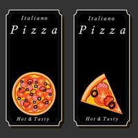 Illustration on theme big hot tasty pizza to pizzeria menu vector