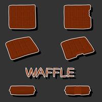 Illustration on theme big kit different types biscuit waffle with cell, dessert cookie vector