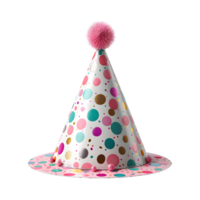ai generado rosado fiesta sombrero aislado en transparente antecedentes. cumpleaños gorra. generativo ai png