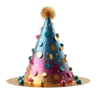 AI generated Colorful Party Hat Isolated on Transparent Background. Birthday Cap. Generative Ai png