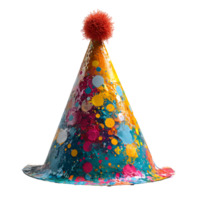 AI generated Colorful Party Hat Isolated on Transparent Background. Birthday Cap. Generative Ai png