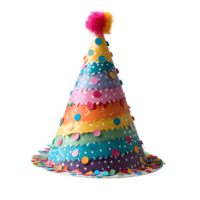 AI generated Colorful Party Hat Isolated on Transparent Background. Birthday Cap. Generative Ai png