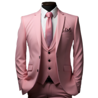 ai generado rosado de los hombres formal traje aislado en transparente antecedentes. generativo ai png