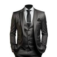 AI generated Elegant Gray Men's Formal Suit Isolated on Transparent Background. Generative Ai png