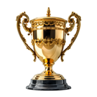 ai generiert luxuriös Gold Champion Trophäe Tasse isoliert auf ein transparent Hintergrund. generativ ai png