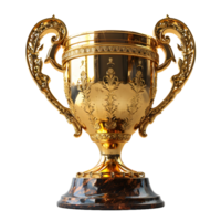 AI generated Luxurious Gold Champion Trophy Cup Isolated on a Transparent Background. Generative Ai png