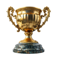 ai generiert luxuriös Gold Champion Trophäe Tasse isoliert auf ein transparent Hintergrund. generativ ai png