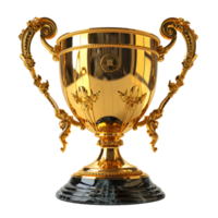 ai generiert luxuriös Gold Champion Trophäe Tasse isoliert auf ein transparent Hintergrund. generativ ai png