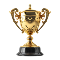 AI generated Luxurious Gold Champion Trophy Cup Isolated on a Transparent Background. Generative Ai png