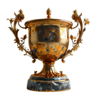 AI generated Luxurious Gold Champion Trophy Cup Isolated on a Transparent Background. Generative Ai png