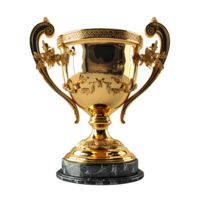 AI generated Luxurious Gold Champion Trophy Cup Isolated on a Transparent Background. Generative Ai png