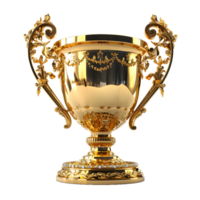 AI generated Luxurious Gold Champion Trophy Cup Isolated on a Transparent Background. Generative Ai png