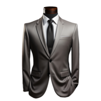 AI generated Elegant Gray Men's Formal Suit Isolated on Transparent Background. Generative Ai png