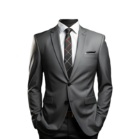 ai generato elegante grigio Uomini formale completo da uomo isolato su trasparente sfondo. generativo ai png