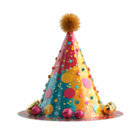 AI generated Colorful Party Hat Isolated on Transparent Background. Birthday Cap. Generative Ai png