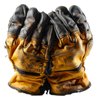 AI generated Heat Resistant Welding Gloves Isolated on Transparent background. Fire Fighter Gloves. Generative Ai png