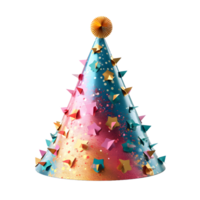 AI generated Colorful Party Hat Isolated on Transparent Background. Birthday Cap. Generative Ai png