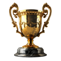 AI generated Luxurious Gold Champion Trophy Cup Isolated on a Transparent Background. Generative Ai png