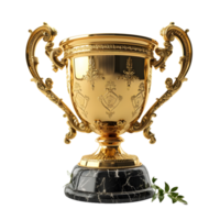 AI generated Luxurious Gold Champion Trophy Cup Isolated on a Transparent Background. Generative Ai png