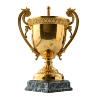 AI generated Luxurious Gold Champion Trophy Cup Isolated on a Transparent Background. Generative Ai png