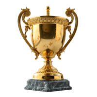 ai generiert luxuriös Gold Champion Trophäe Tasse isoliert auf ein transparent Hintergrund. generativ ai png