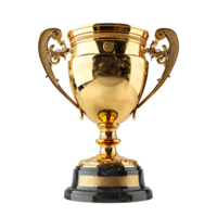 AI generated Luxurious Gold Champion Trophy Cup Isolated on a Transparent Background. Generative Ai png