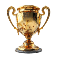 AI generated Luxurious Gold Champion Trophy Cup Isolated on a Transparent Background. Generative Ai png