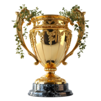 AI generated Luxurious Gold Champion Trophy Cup Isolated on a Transparent Background. Generative Ai png