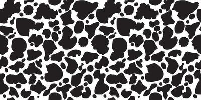 Dalmatian seamless pattern with spots. Dotted vector animal print. Cow and dog skin texture. Leopard fur random stains. Simple organic print