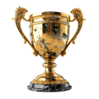 ai generado lujoso oro campeón trofeo taza aislado en un transparente antecedentes. generativo ai png