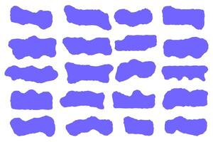 Abstract liquid shapes. Organic flat blobs. Irregular fluid bubbles. Random wavy spots and curvy elements. Amoeba rectangle box set. vector