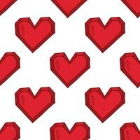 Seamless pattern with hand drawn heart doodle for decorative print, wrapping paper, greeting cards and fabric vector